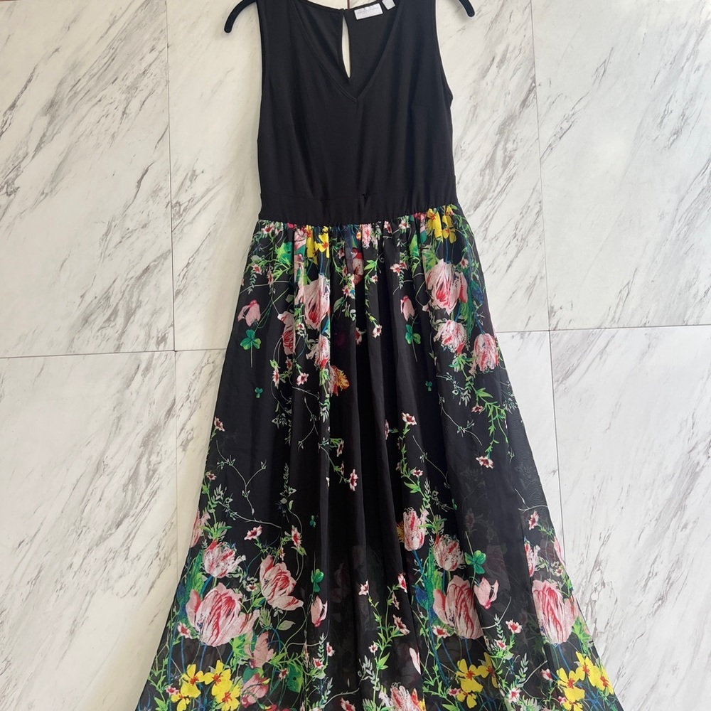 New York & Company Sleeveless Flowy Floral Maxi Dress SZ S